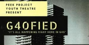 Advert for youth theatre group's play about the east end of Glasgow